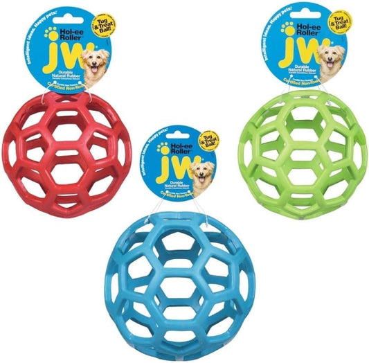 JW Pet Hol-ee Roller Rubber Dog Toy - Assorted - Small (3.5" Diameter)