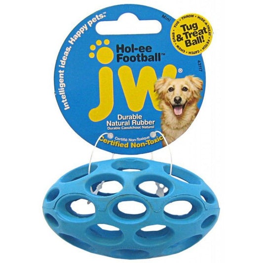 JW Pet Hol-ee Football Rubber Dog Toy- Mini (3.75" Long)