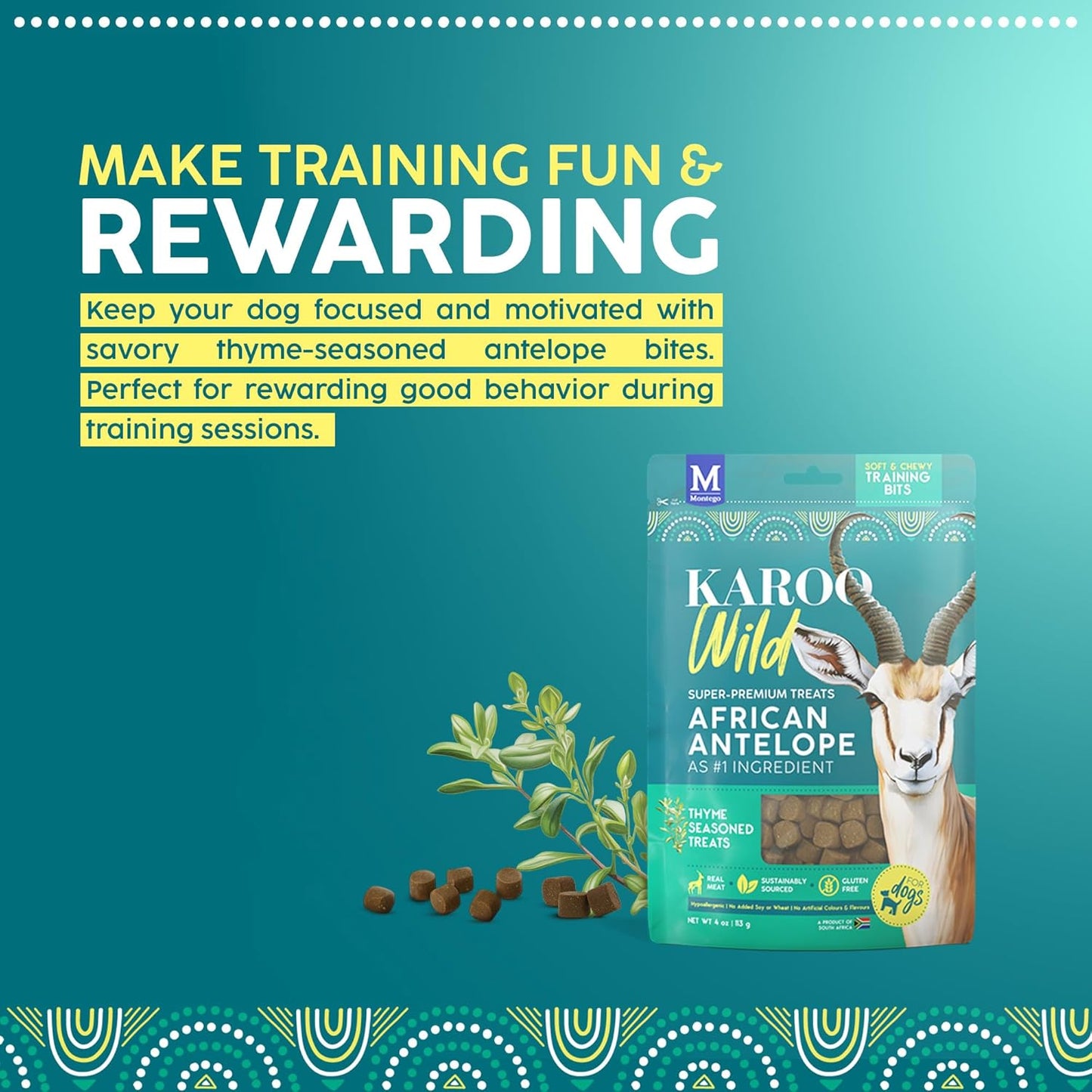 Karoo Wild Training Bits Thyme Seasoned Treats for Dogs – 4 oz