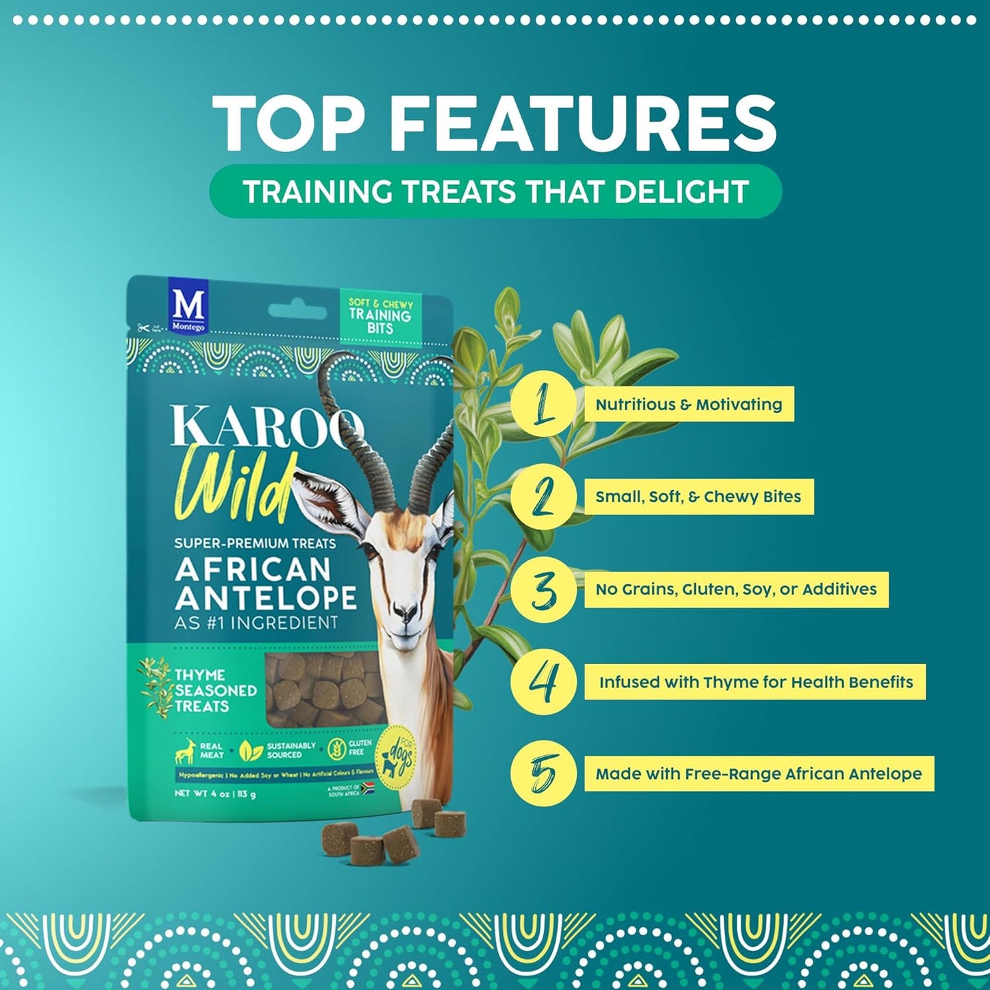 Karoo Wild Training Bits Thyme Seasoned Treats for Dogs – 4 oz