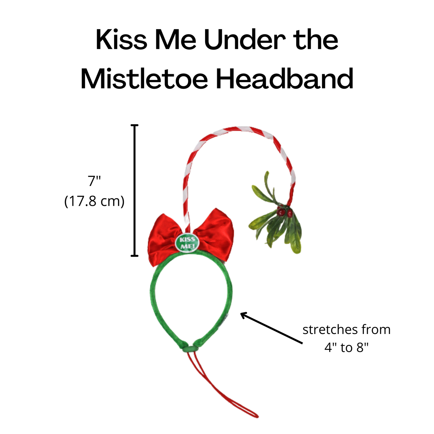 Midlee Christmas Mistletoe Dog Headband Costume