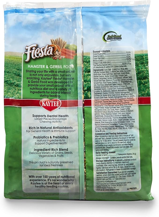Kaytee Fiesta Hamster and Gerbil Gourmet Variety Diet - 2.5 lbs