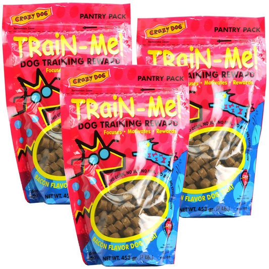 Cardinal 3 PACK Crazy Dog TrainMe Treats Bacon Flavor (3 lb)