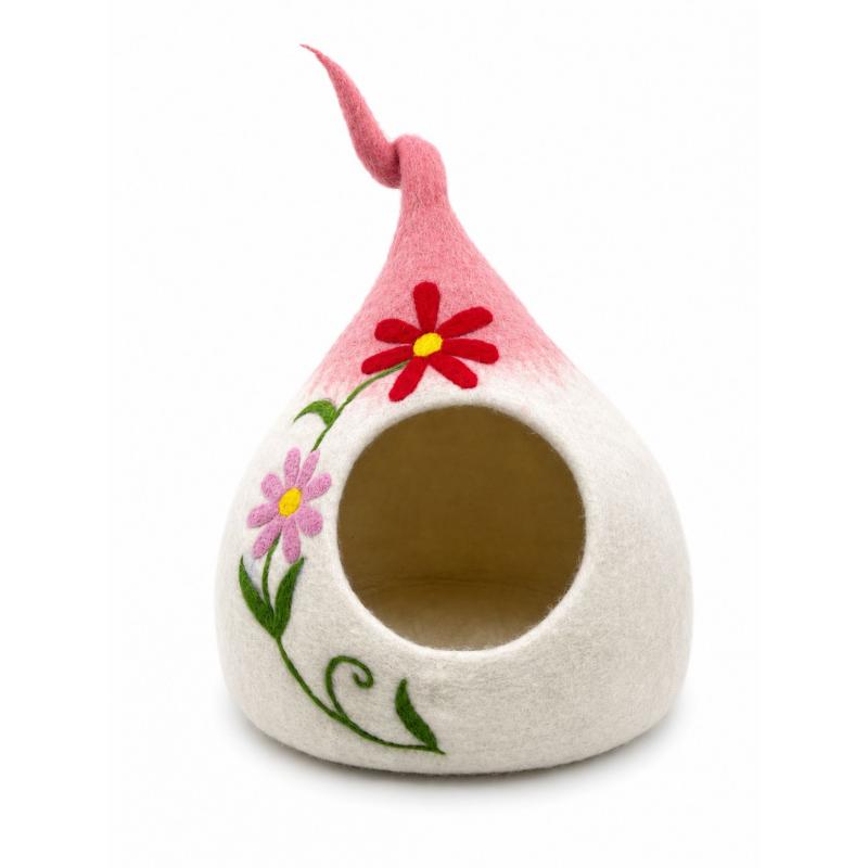Rising International Inc Felt Daisy Flower Tail Cat Cave