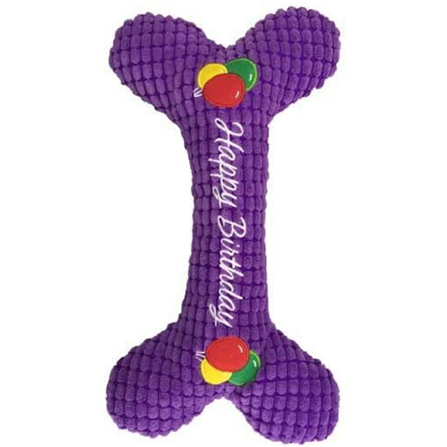 Petlou Pet Plush Chewy Squeaky Happy Birthday Bone - 16"