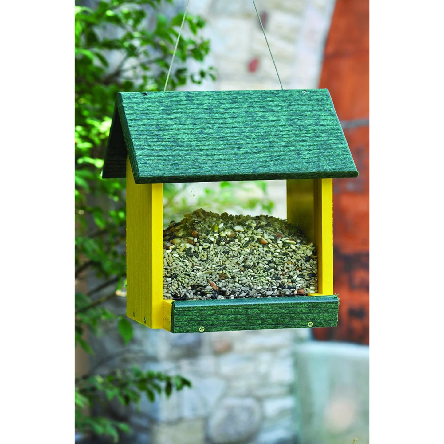Nature's Select Green/Yellow Hopper Feeder - 10"X 9"X 11"