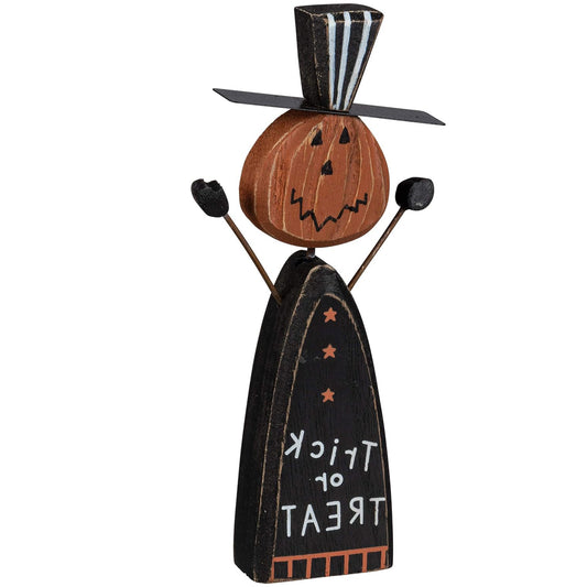 Primitives by Kathy Halloween Chunky Sitter Pumpkin Head - Trick or Treat