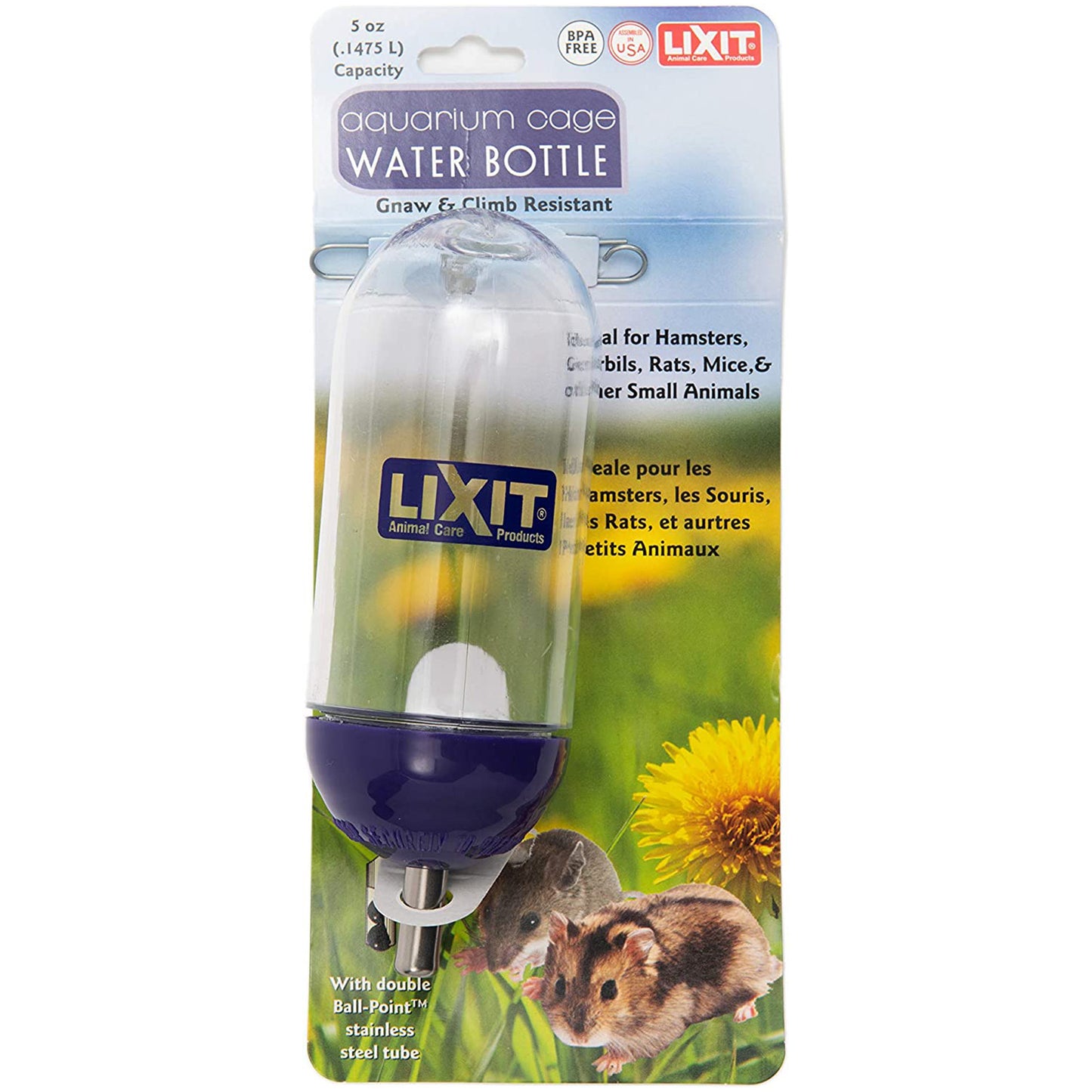 Lixit Aquarium Cage Water Bottle Clear -  5 oz
