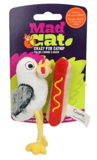 Mad Cat Hot Dog Thief With Catnip & Silvervine Cat Toy 2-Pack
