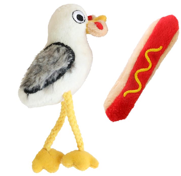 Mad Cat Hot Dog Thief With Catnip & Silvervine Cat Toy 2-Pack