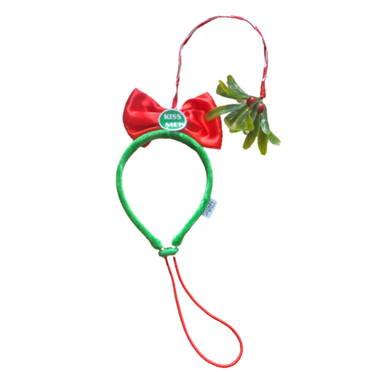 Midlee Christmas Mistletoe Dog Headband Costume