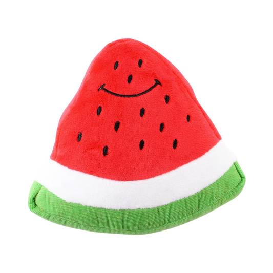 Midlee Smiley Watermelon Squeaker Plush Dog Toy - 5"