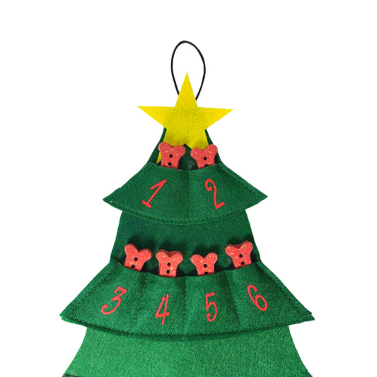 Midlee Christmas Tree Advent Calendar for Dogs (25" x 19")- Fabric Reusable Pet Countdown Calendar