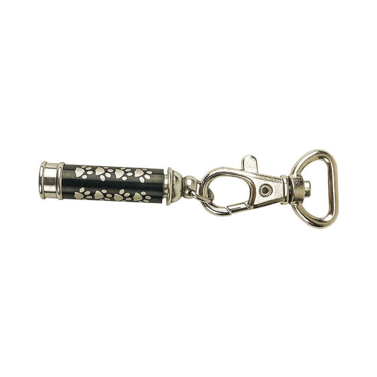 Midlee Pet Urn Charm Keepsake- Black with Stainless Paw Prints