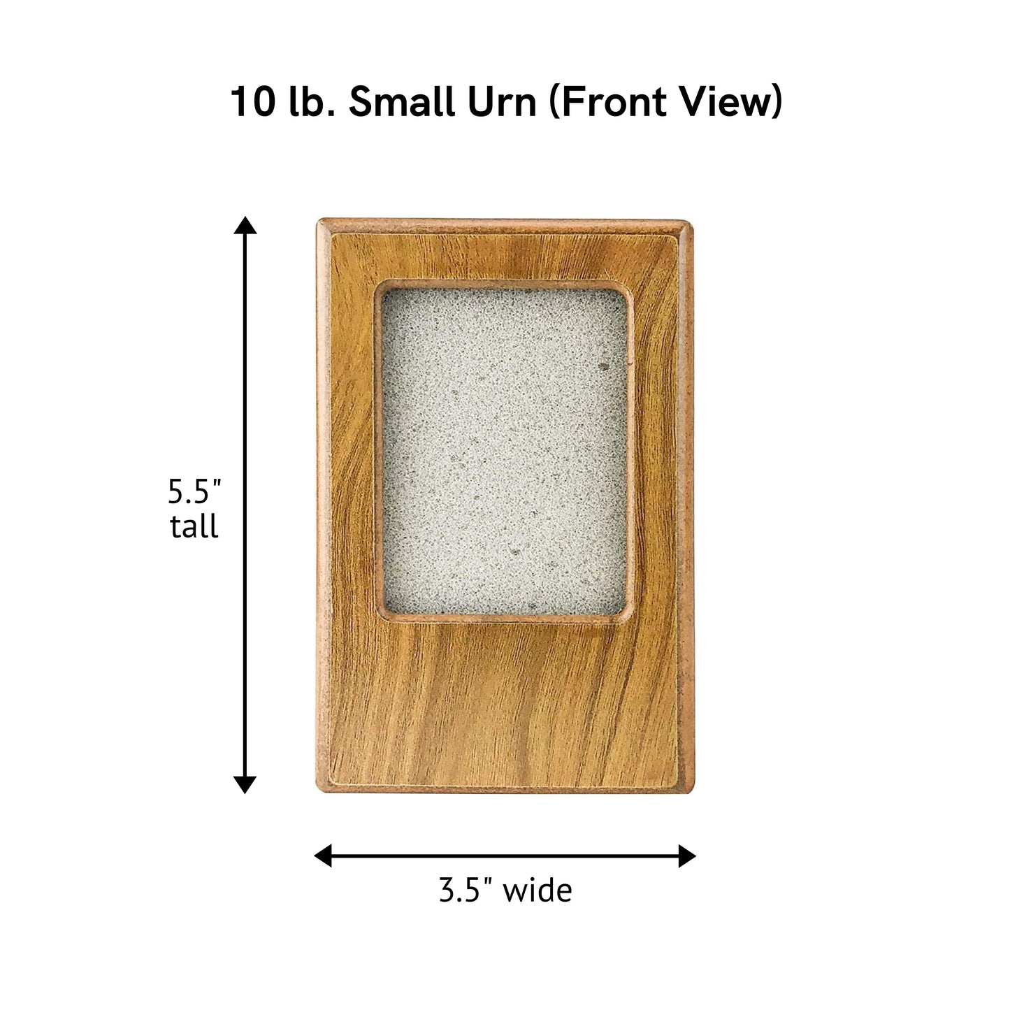 Midlee Oak Picture Frame Pet Urn 5" x 3.75" x 3.5", Up to 10lb Pet