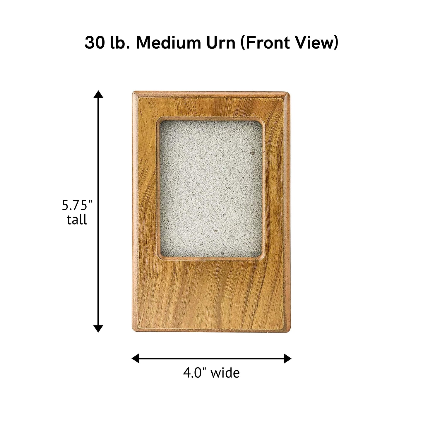 Midlee Oak Picture Frame Pet Urn 5.75" x 4" x 4.25", up to 30lbs Pet
