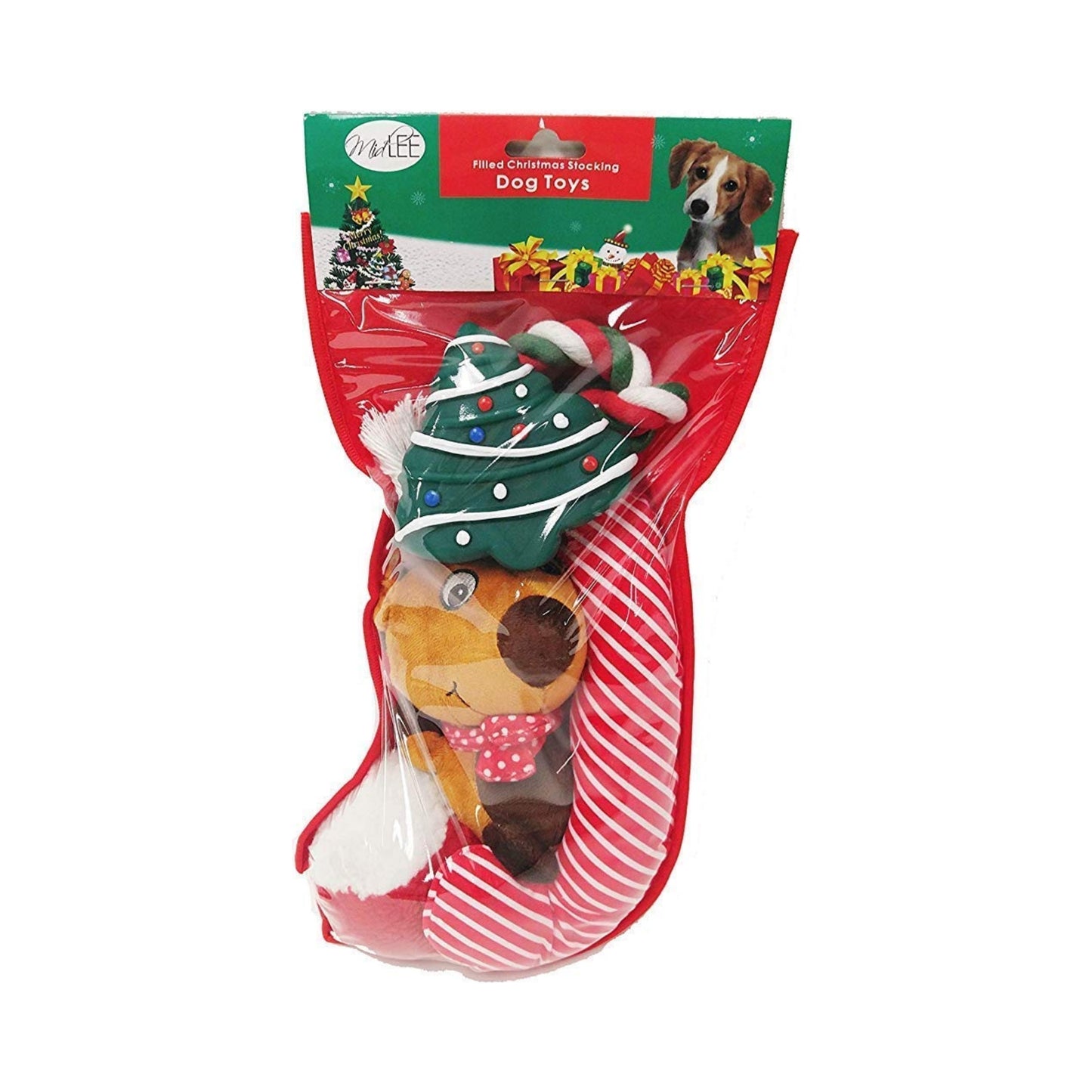 Midlee Dog Christmas Stocking Filled with Toys