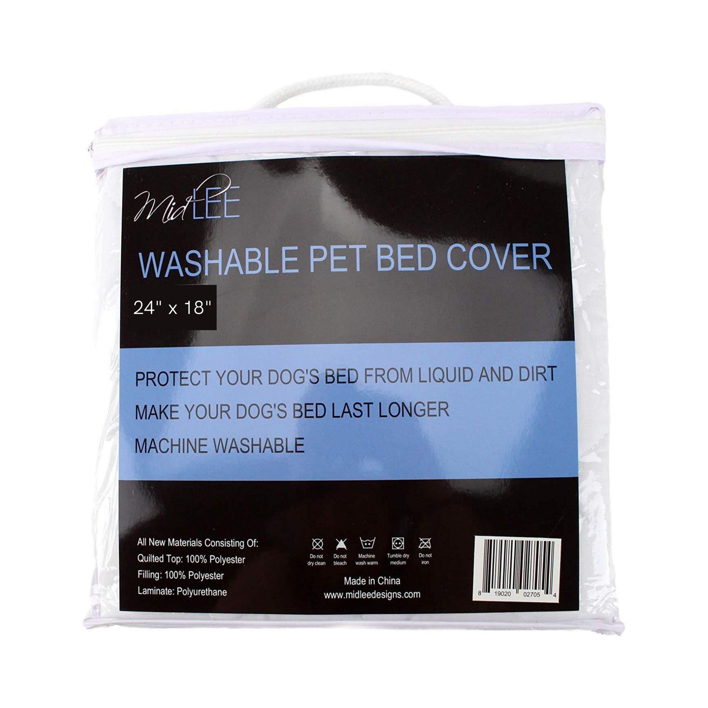 Midlee Quilted Waterproof Dog Bed Cover - Mattress Protector for Pee
