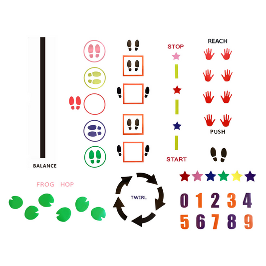 Midlee Sensory Path Decals for Floor & Wall- Set of 9 Vinyl Designs