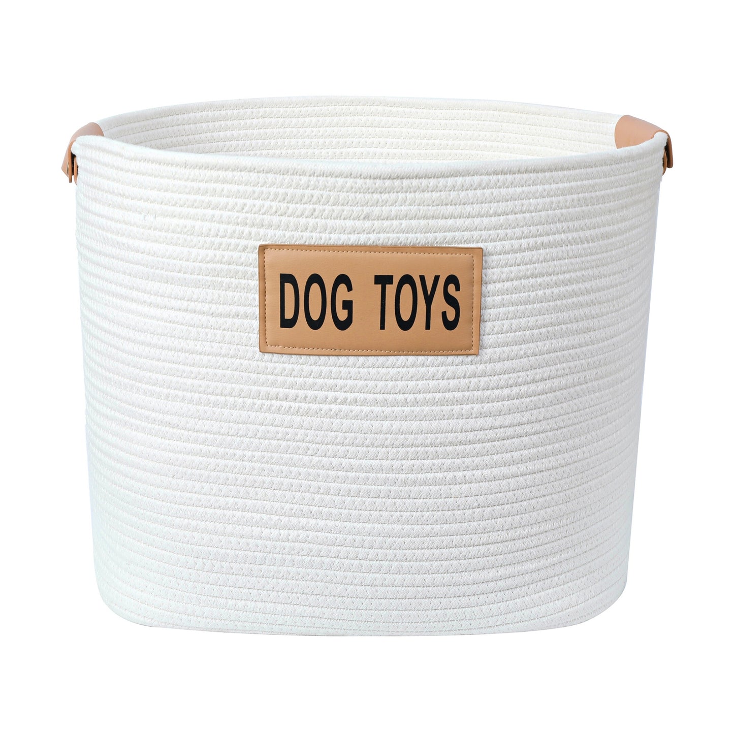 Midlee Rope Dog Toys Basket with Leather Handles