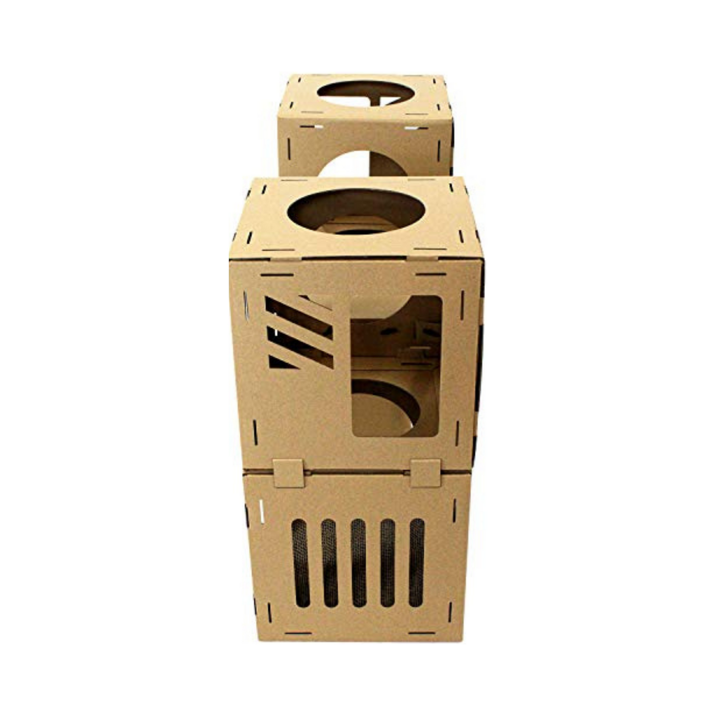 Midlee Cardboard Cat Climbing House Furniture- 2 Tower w/Scratching Pads