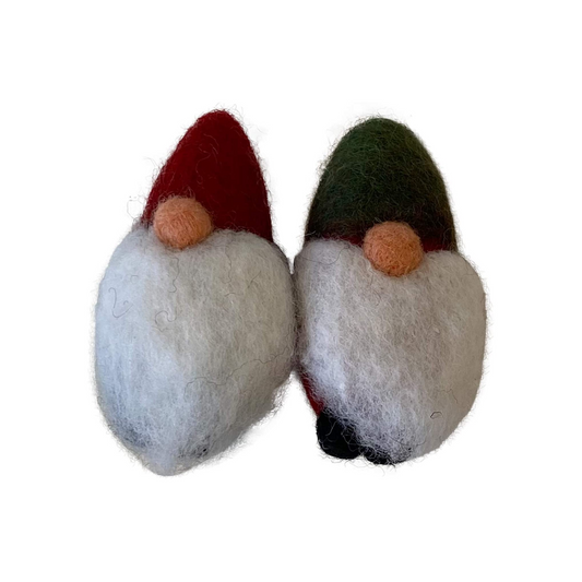 Midlee Felt Wool Gnome Christmas Cat Toy- Set of 2