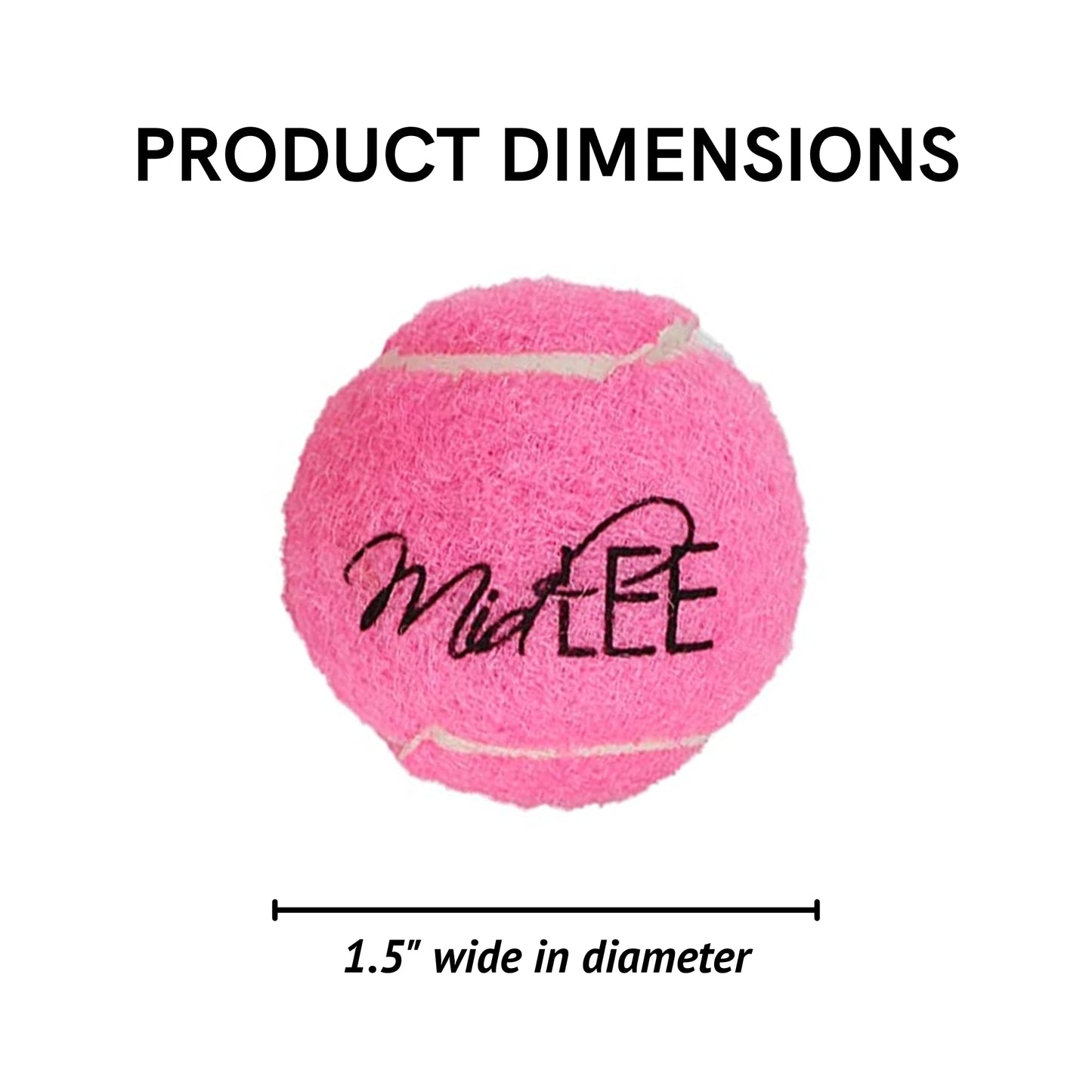 Midlee Pink 1.5" Mini Squeaky Dog Tennis Balls- Set of 12