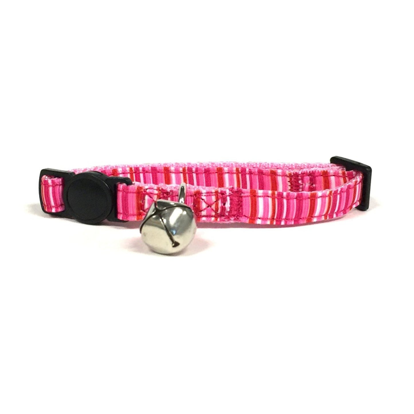 Midlee Pink Stripe Cat Collar with Breakaway Buckle