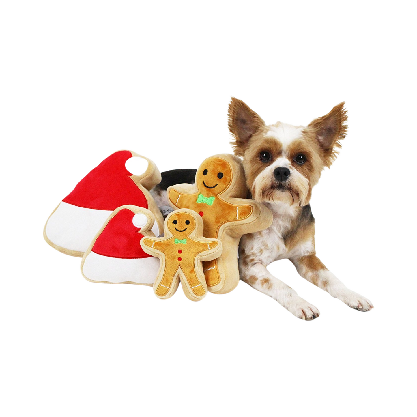 Midlee Christmas Sugar Cookie Plush Dog Toy (Gingerbread Man, Large)