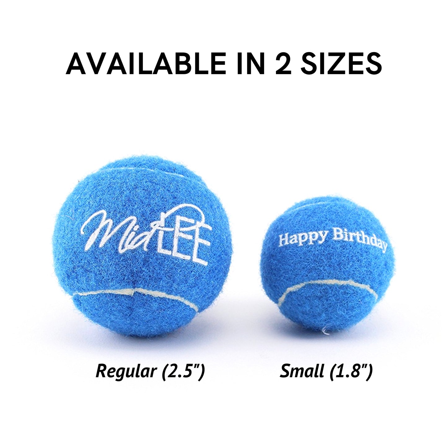 Midlee Blue Happy Birthday Dog Tennis Balls