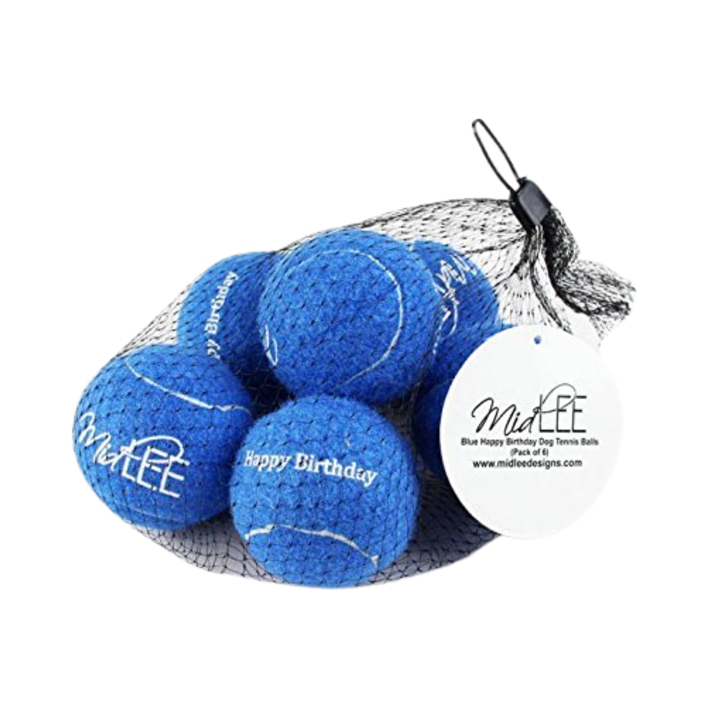 Midlee Blue Happy Birthday Dog Tennis Balls