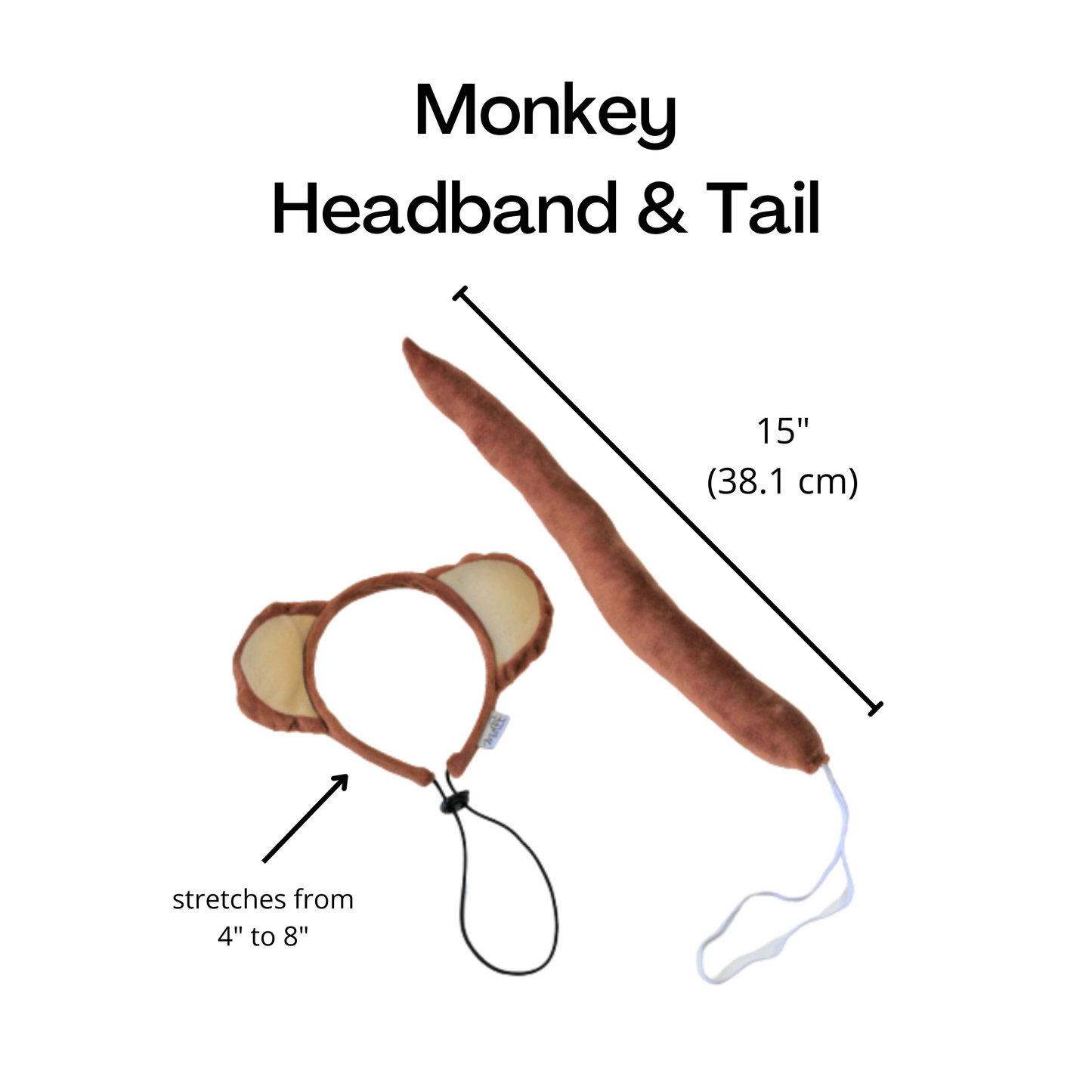 Midlee Monkey Headband & Tail Dog Costume