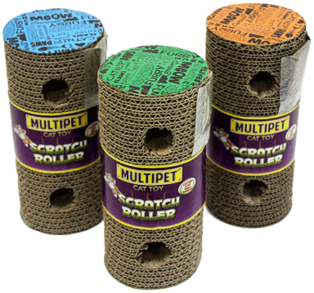 Multipet Cardboard Rolling Cat Scratcher - 7.5"- 1 Unit