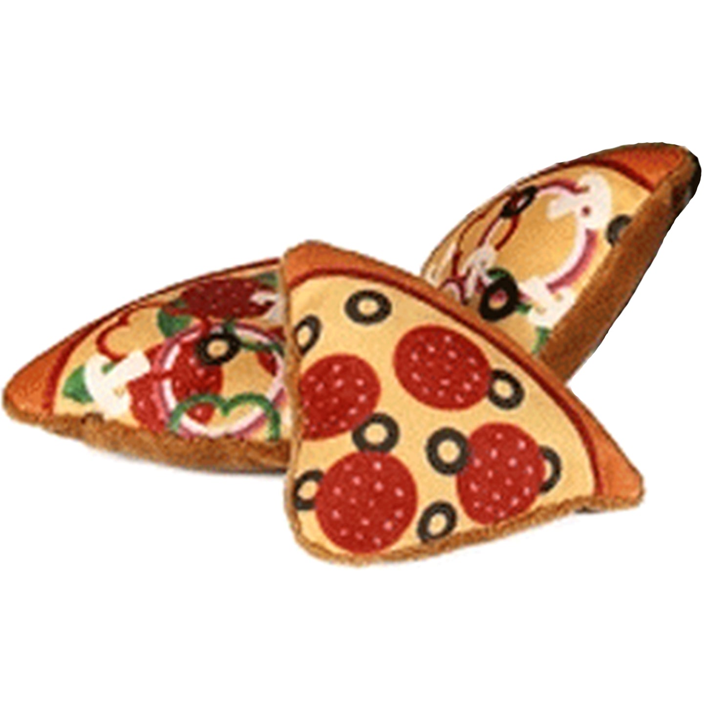 Multipet Pizza Plush Cat Toy - Assorted Design- 2 Pack Toys