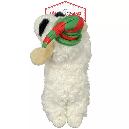 Multipet Holiday Lamb Chop with Elf Hat Dog Toy - 10"