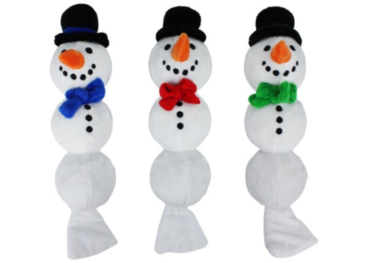 Multipet Holiday Snowman with Snowballs(Assorted Color Bow Tie) - 11"- One Toy