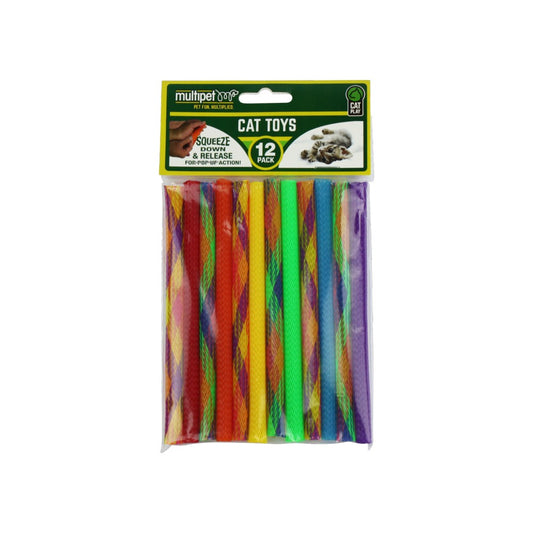 MultiPet Kitty Straws Assorted Cat Toys - 12 Pack (7 in)