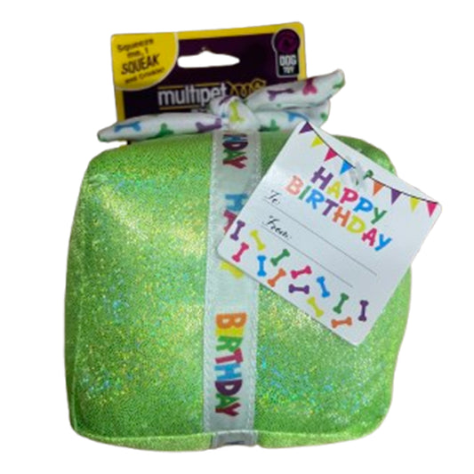 MultiPet Birthday Present Dog Toy - Green (3.5")