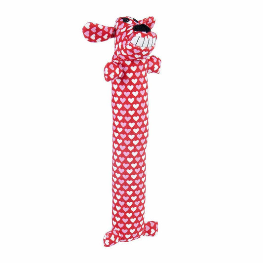 Multipet Valentine’s Day Loofa Dog Plush Dog Toy - 12 Inch