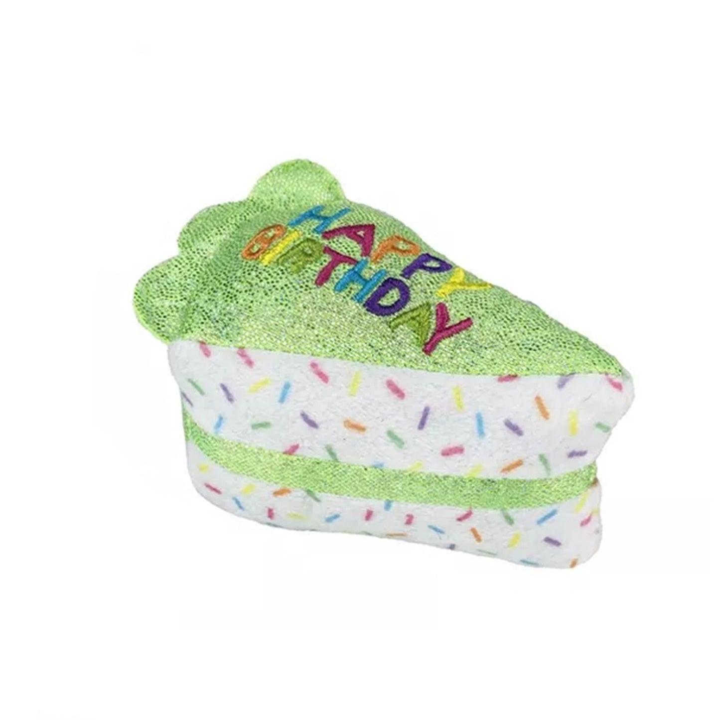 Multipet Birthday Cake Slice Cat Toy - Green 3"