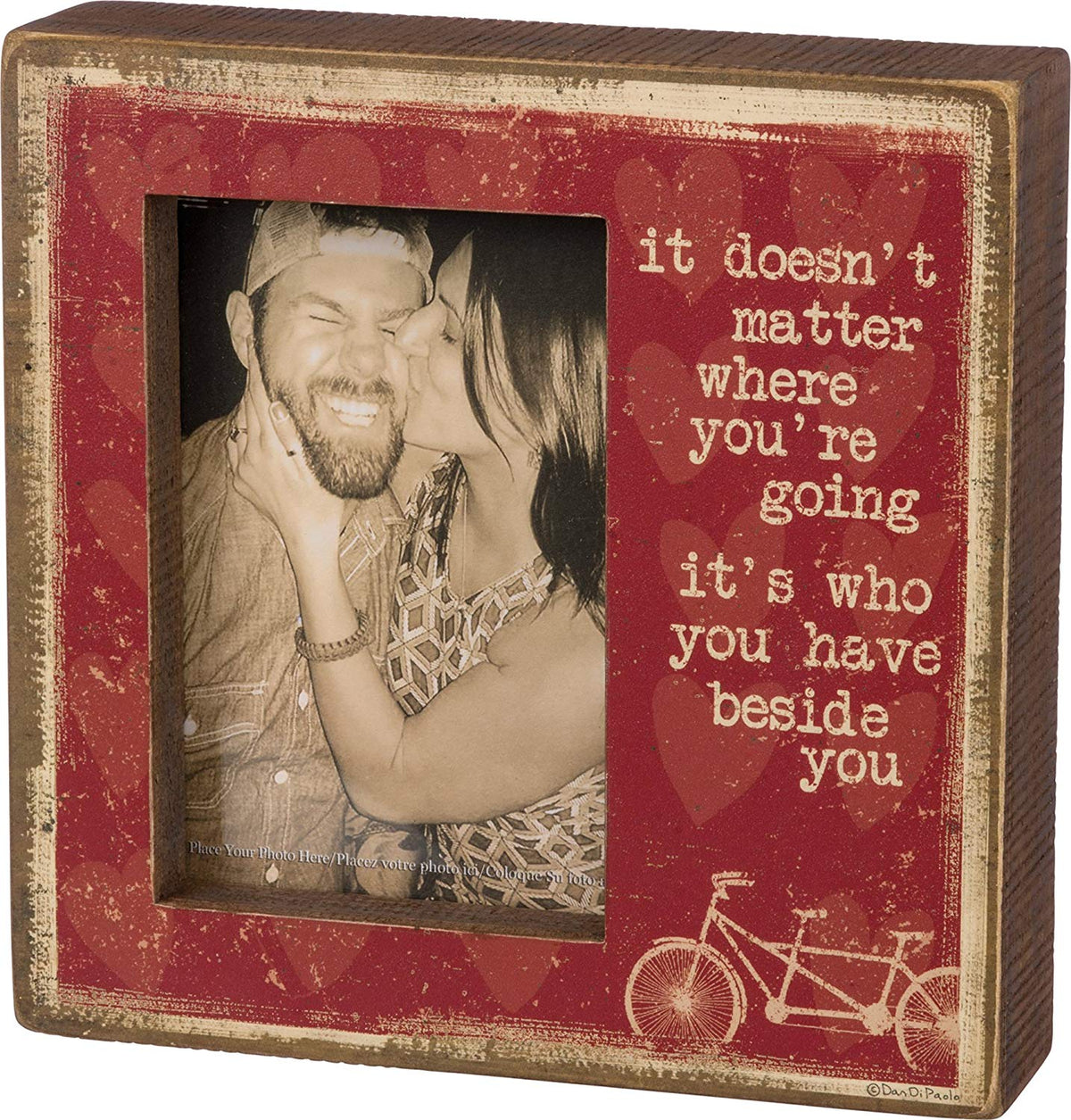 Primitives by Kathy Red Distressed Beside You Box Frame 8" Square