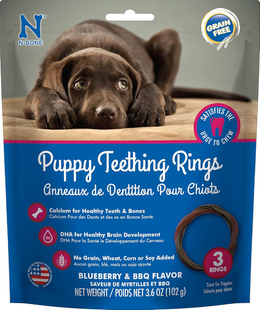 N-Bone Puppy Teething Ring Blueberry Flavor(3 count)