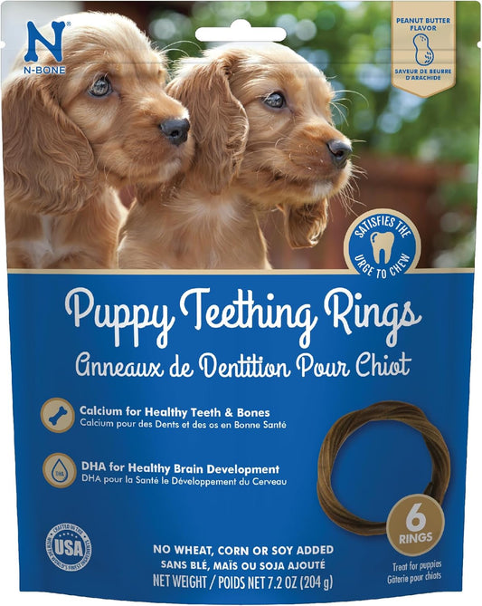 N-Bone Puppy Teething Rings Peanut Butter Flavor (6 count) - DS
