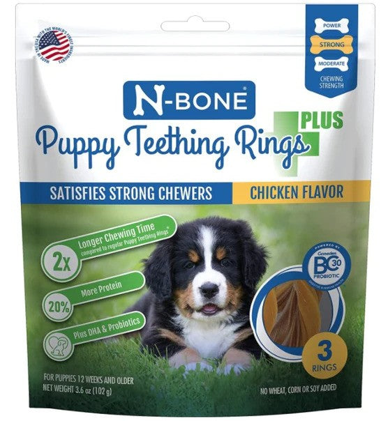 N-Bone Puppy Teething Rings Plus Chicken Flavor (3 count)