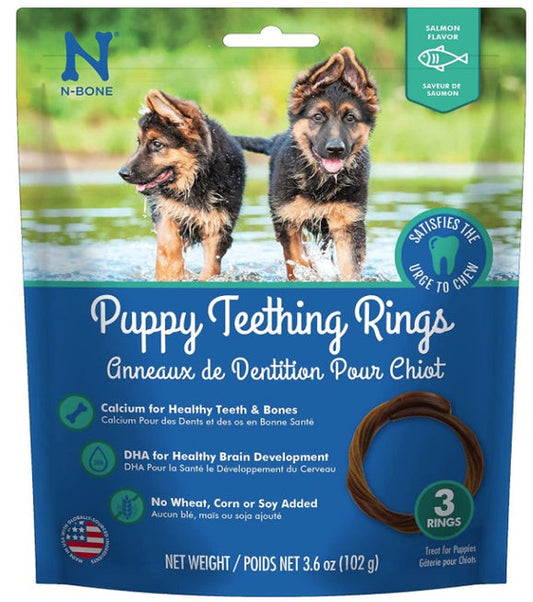 N-Bone Puppy Teething Rings Salmon Flavor (3 count)