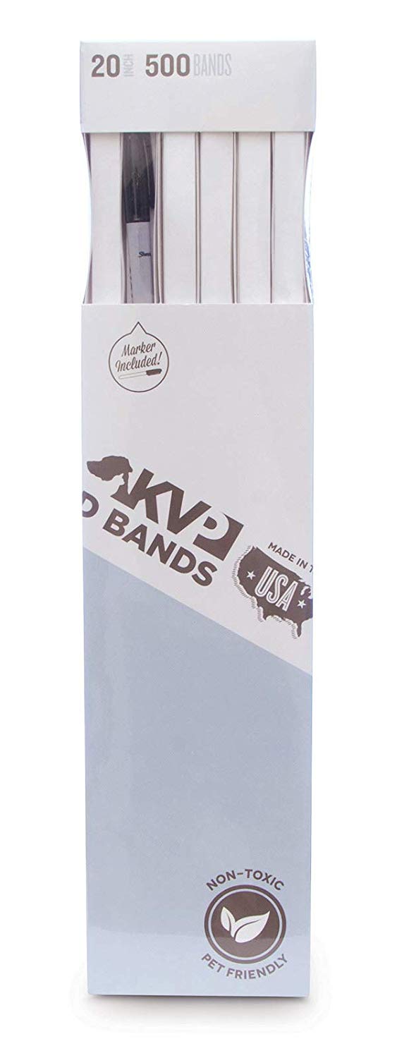 KVP Pet 500 Count ID Bands, 20", White