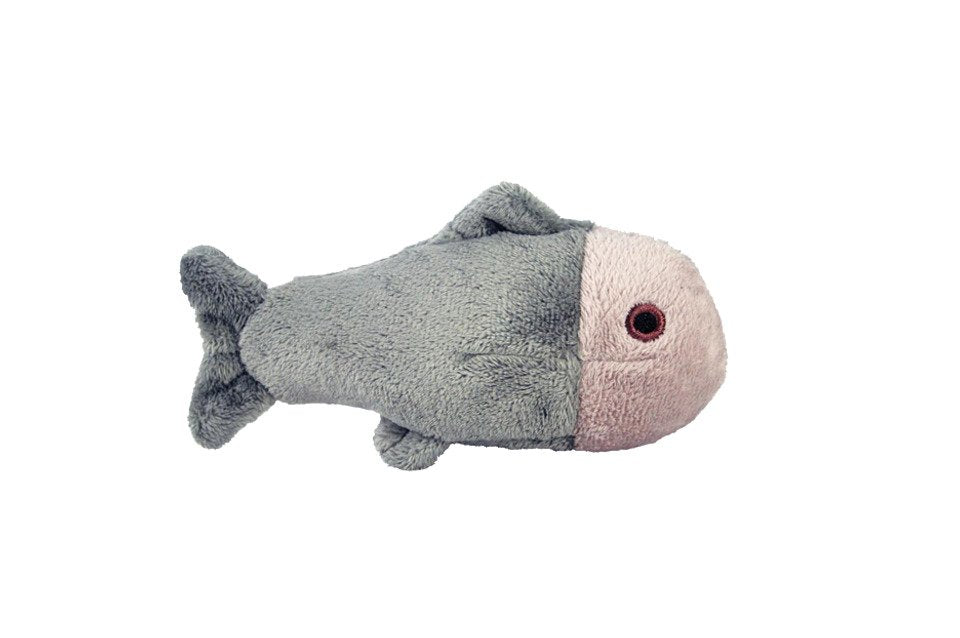 Fluff & Tuff Guppy Fish Squeaker-Less Plush Dog Toy