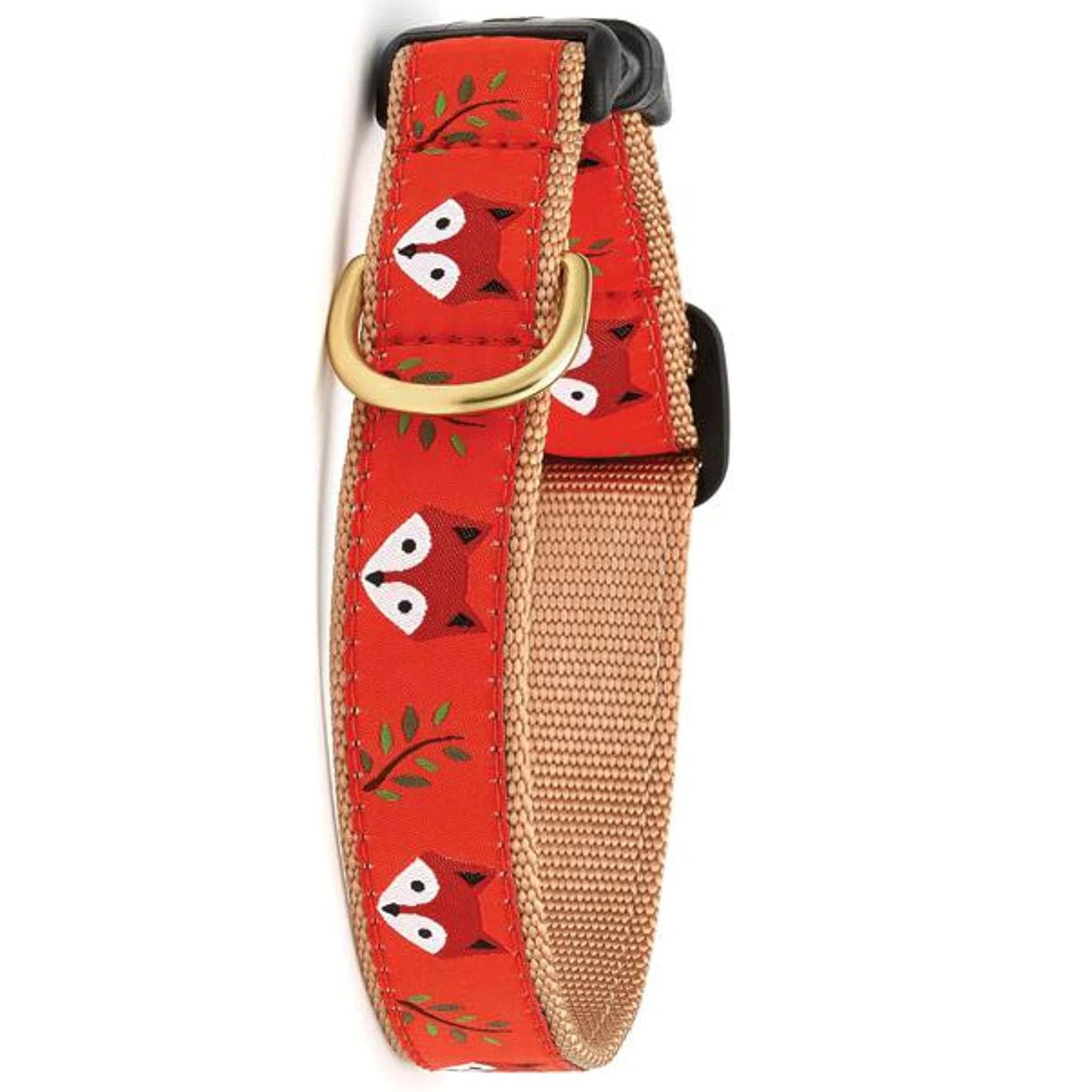 Up Country Foxy Pattern Foxy Dog Collar - Medium  (12 to 18 Inches) 1 Inch Wide Width