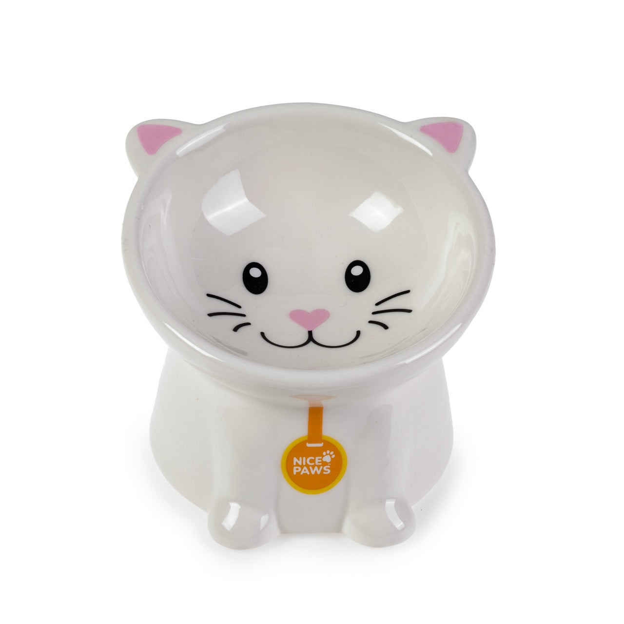 Nice Paws Tilted Cat Bowl White - 5 inch