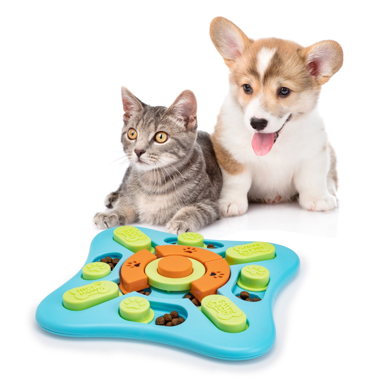 Nice Paws Level 2 Intermediate Slide N Squeak Pet Puzzle Feeder Toy